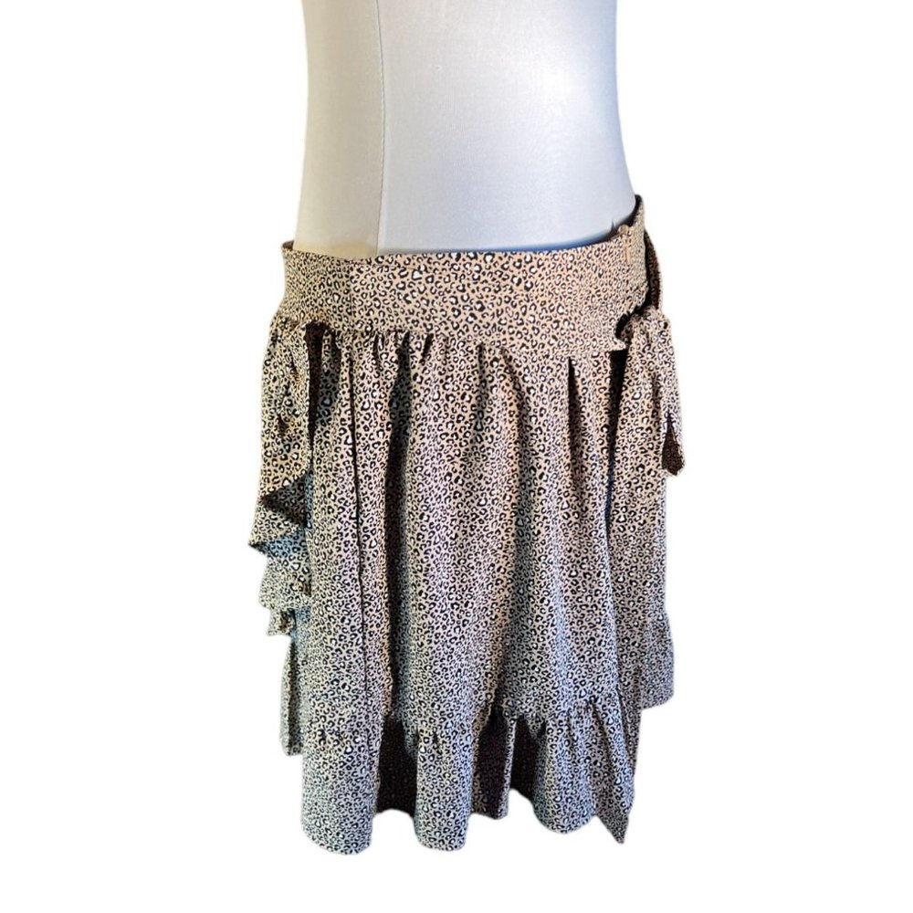 Altard State Skirt Womens Large Animal Print Ruffle Flirty - Picture 2 of 9